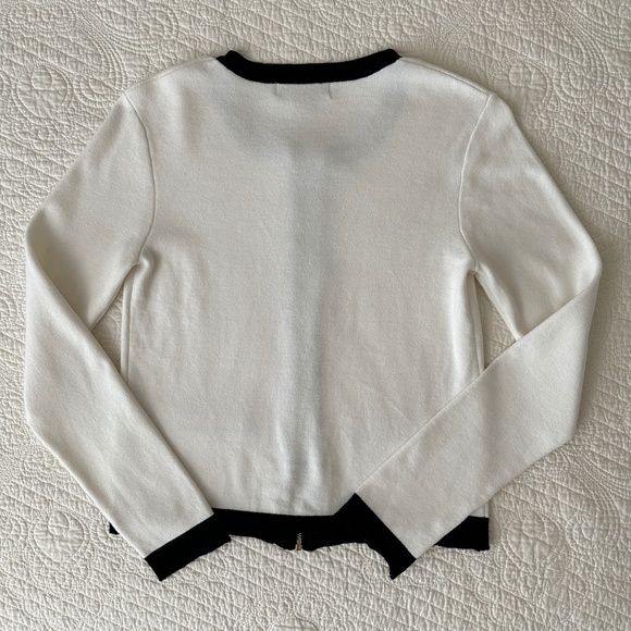 Primark Black White Tipped Full Zip Cardigan XS - Picture 6 of 7